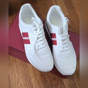 **AUTHENTIC** Bally Astel Striped Leather Sneakers. Worn only once.